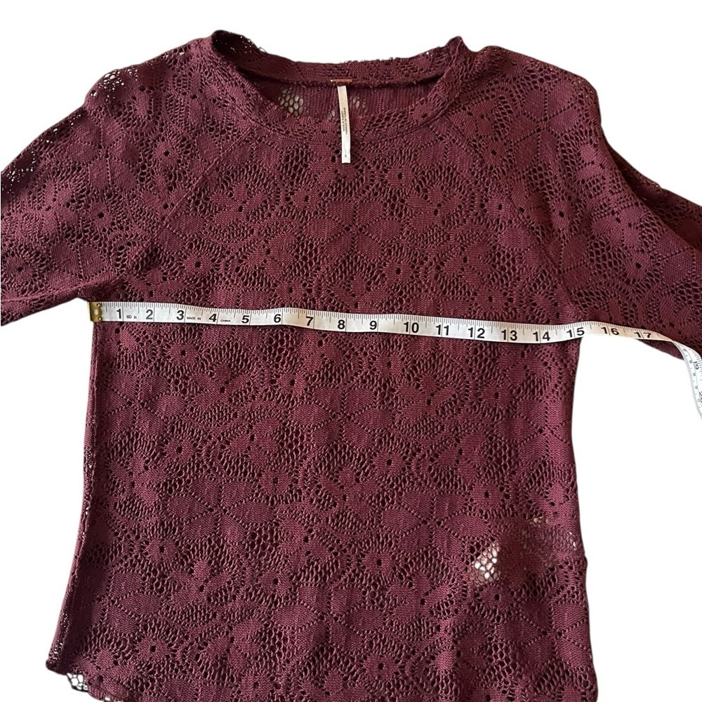 Free People In The Meadow Lace Top in Port Royal, Size Small - Picture 8 of 11
